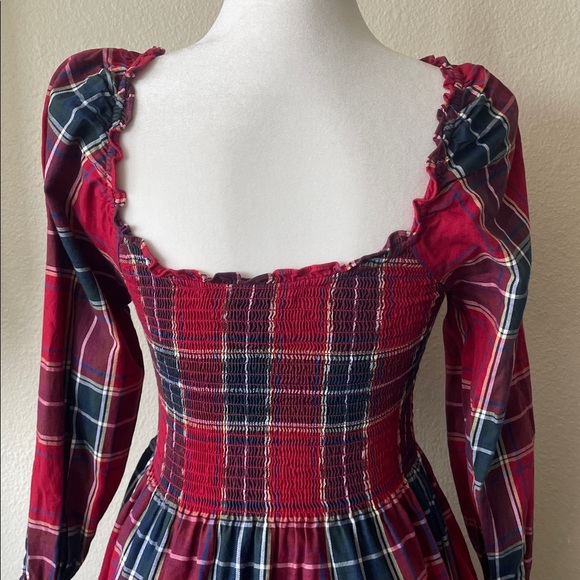 Hill House Red Plaid Long Sleeve Dress - Picture 9 of 11